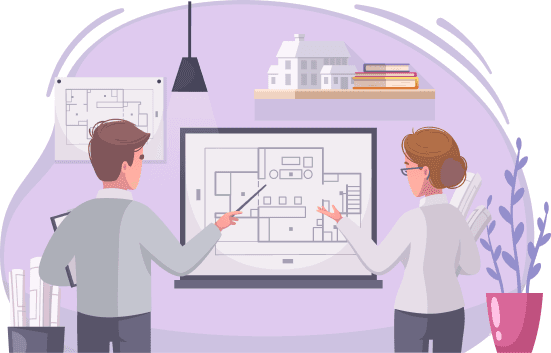 Industrial architectural design illustration